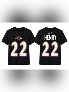Nike Black Baltimore Ravens #22 Henry Graphic Tee